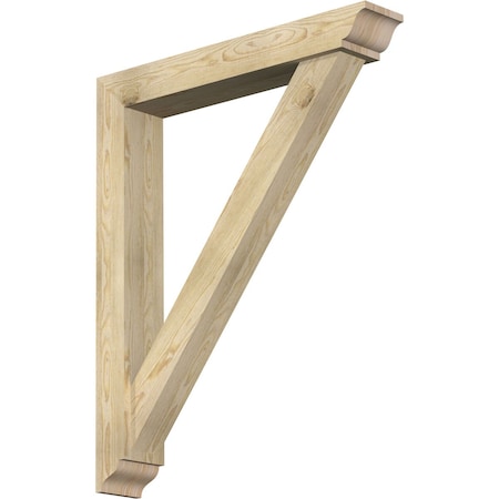 Ekena Millwork Traditional Traditional Rough Sawn Bracket w/ Offset Brace, Douglas Fir, 6"W x 36"D x 44"H BKT0604X36X44TRA01RDF